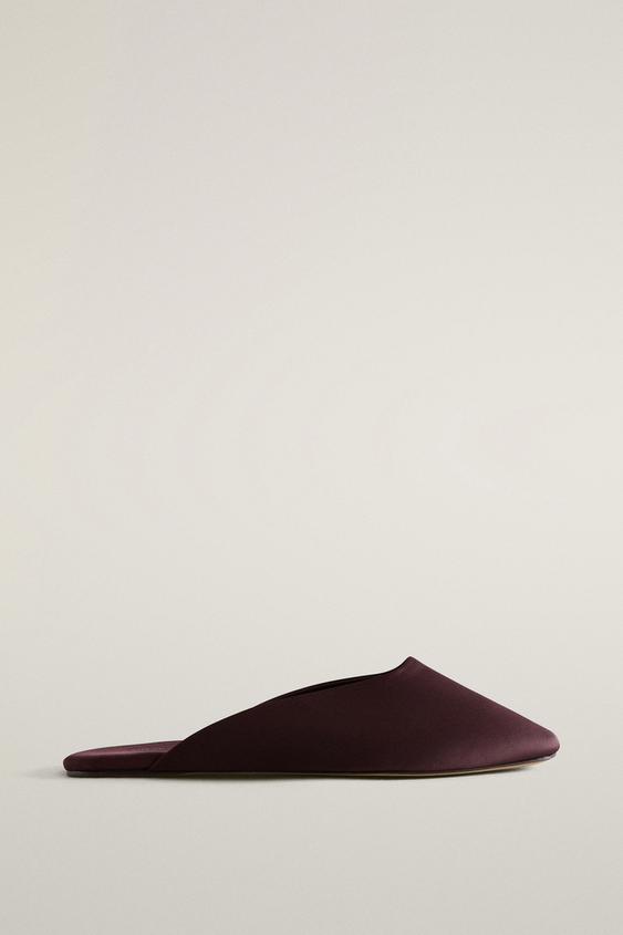 SATEEN MULES - Burgundy Red by Zara - Image 0