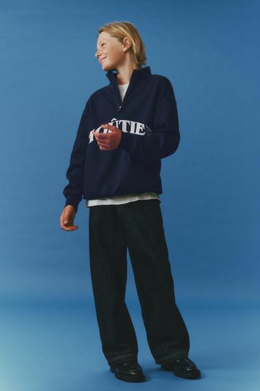 Zara EMBROIDERED SWEATSHIRT - Bluish