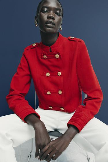 Zara FIREMAN CLASP JACKET - Red