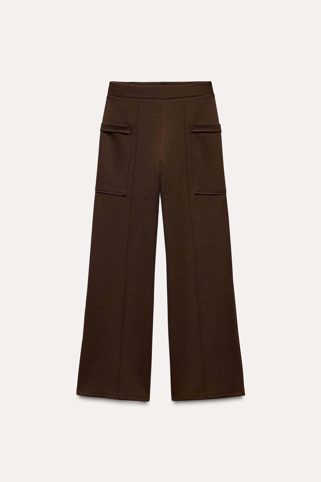 PANTALÓN SARGA BOLSILLOS - Marrón de Zara - Imagen 0