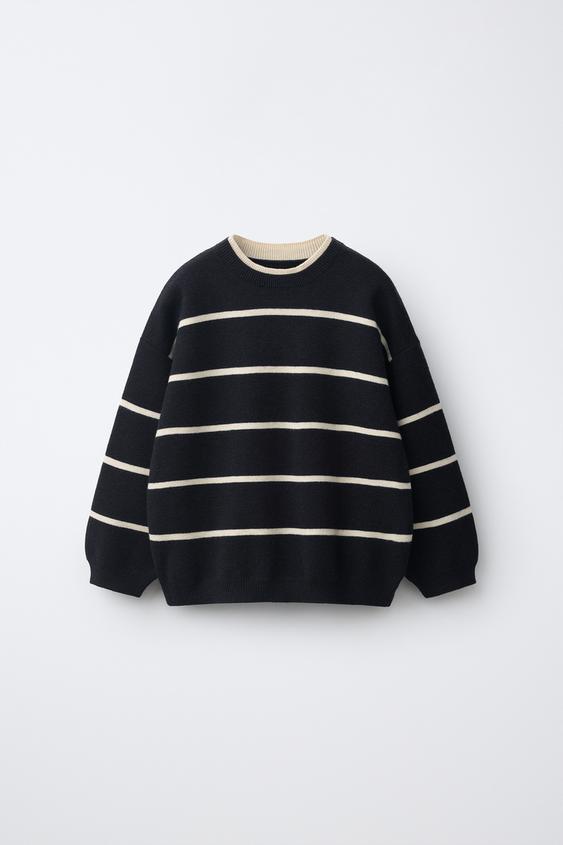 STRIPED KNIT JUMPER - Navy blue de Zara - Imagen 0