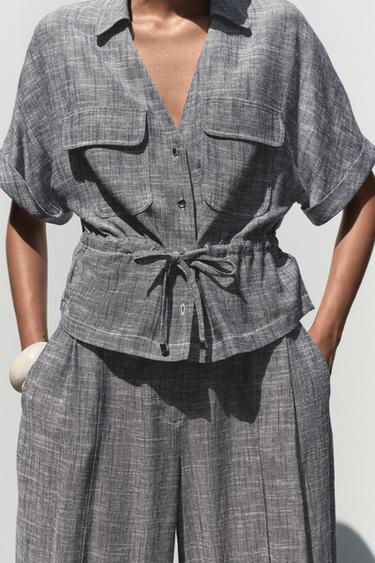CHEMISE SAFARI AVEC LIN - Indigo de Zara - Image 1
