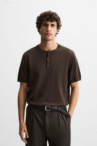 Camiseta Zara Combination Graphic Hombre Marrones Por Camiseta