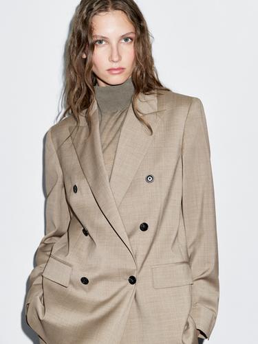 Americana cruzada 100% lana - Beige de Zara