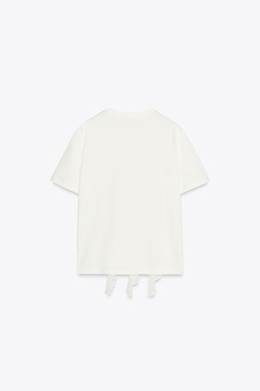 RUFFLED T-SHIRT - White by Zara - Image 5