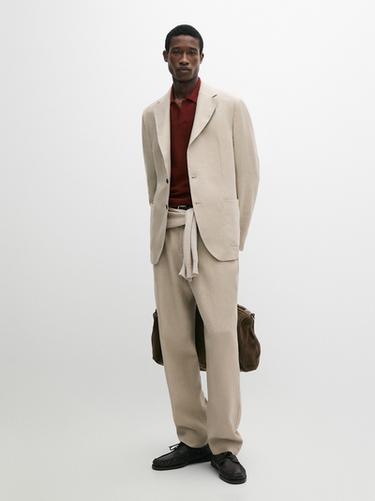 100% linen suit blazer — Beige 2
