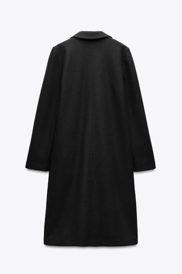 MANTEAU SOFT BOUTON - Noir de Zara - Image 4