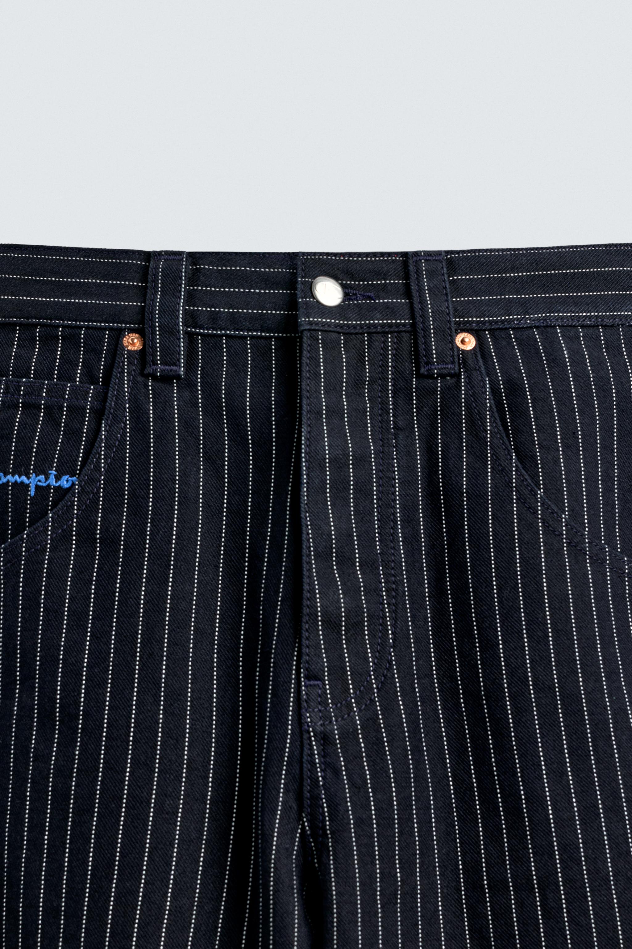 CHAMPION X ZARA ストライプ バギーフィットジーンズ EU36 JEANS