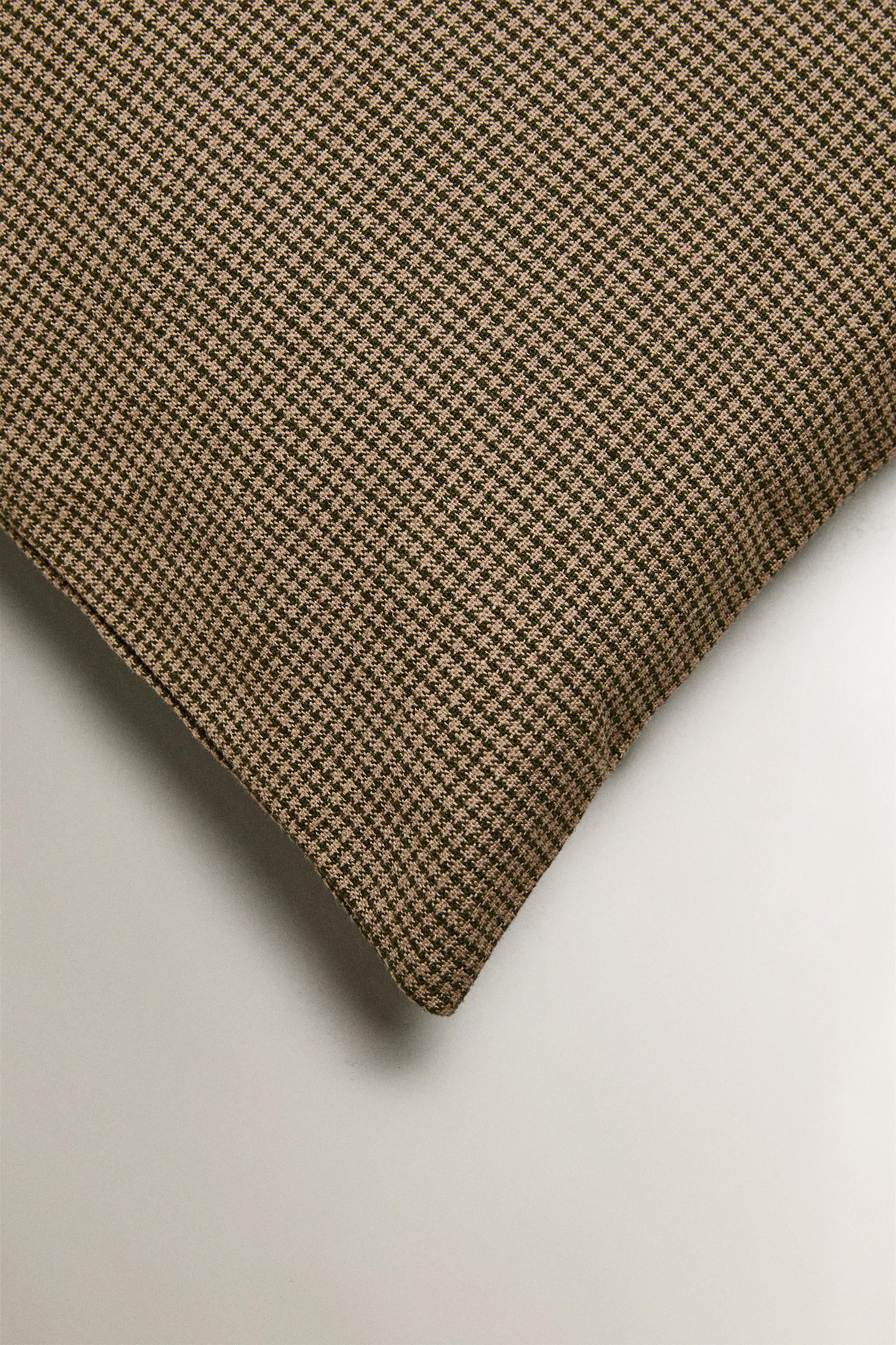 COTTON AND LINEN CHECK CHRISTMAS THROW PILLOW COVER