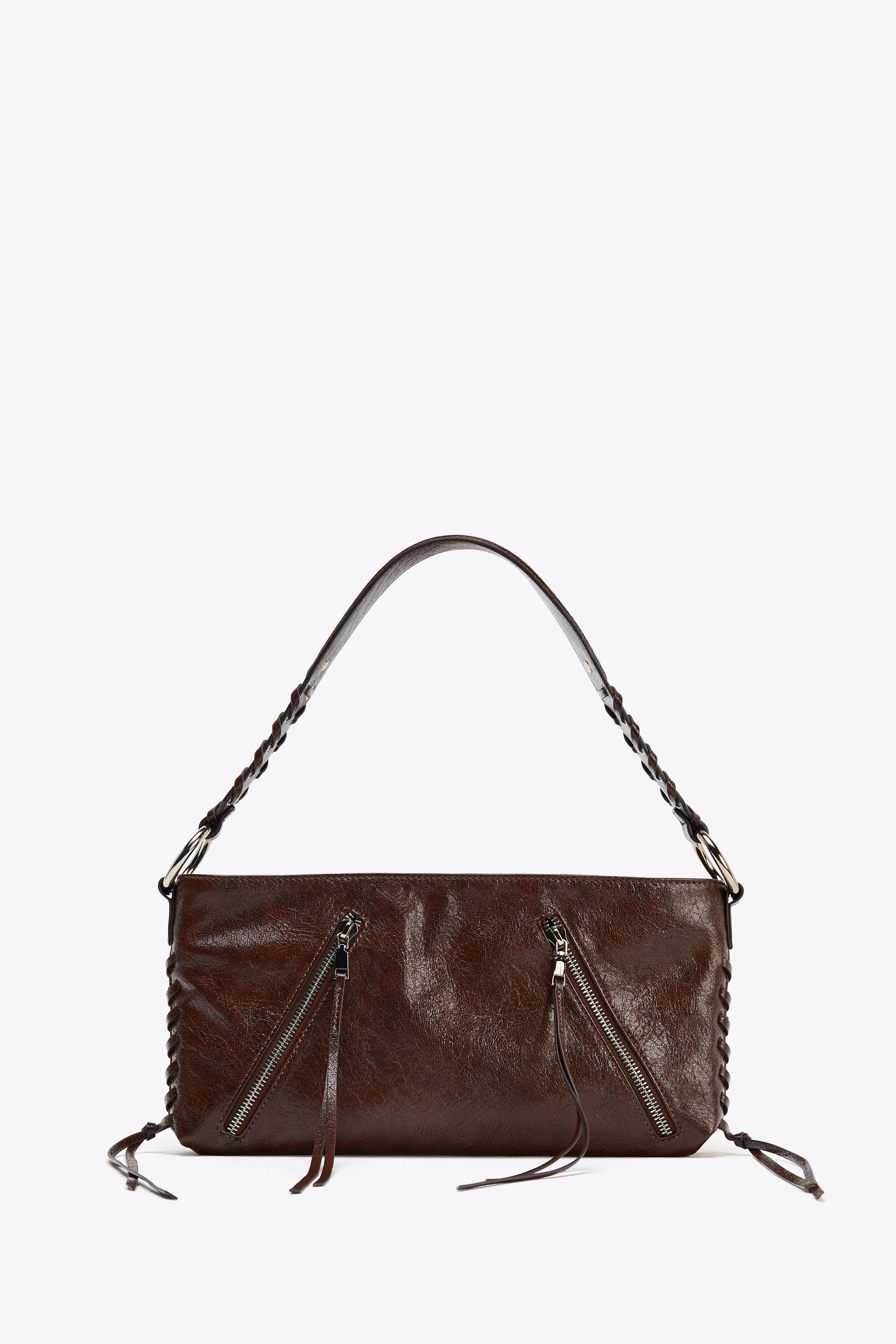 ジッパー付きショルダーバッグ - チョコレート | ZARA Japan / 日本