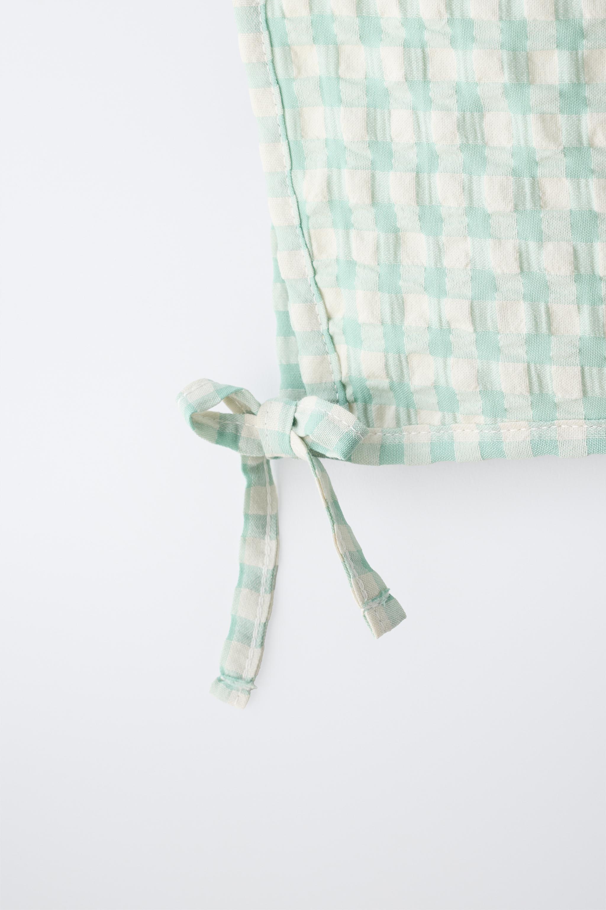 GINGHAM BONNET — Sea green