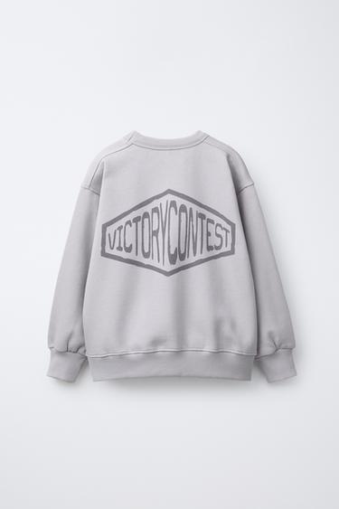 SWEATSHIRT AND JOGGER SET WITH TEXT PATCH - Purple by Zara - Image 2