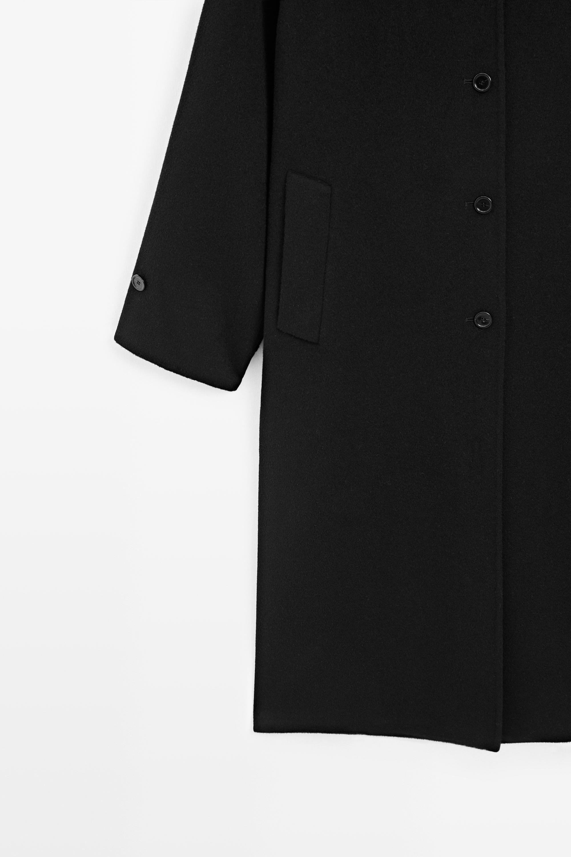 Long oversized wool and cashmere blend coat