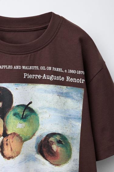 T-SHIRT À IMPRIMÉ CARRÉ - Marron de Zara - Image 2