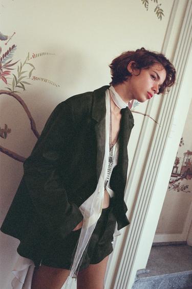 FAUX SUEDE BLAZER - Moss green by Zara - Image 2