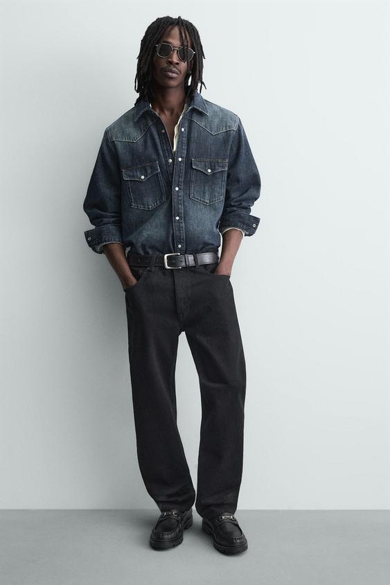 MOCASÍN APLIQUE METÁLICO - Negro de Zara - Imagen 0