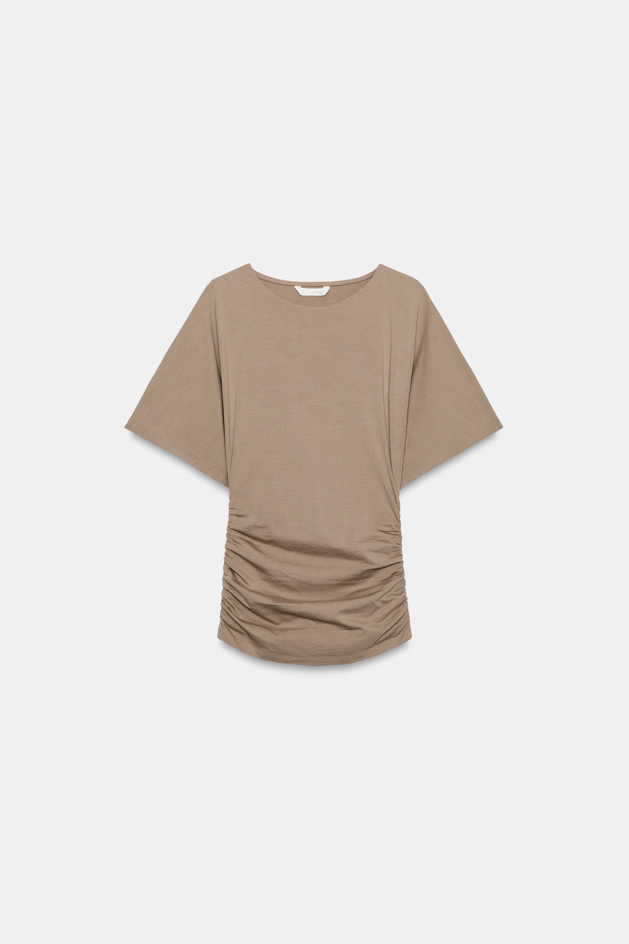 SHORT SLEEVE DRAPED T-SHIRT
