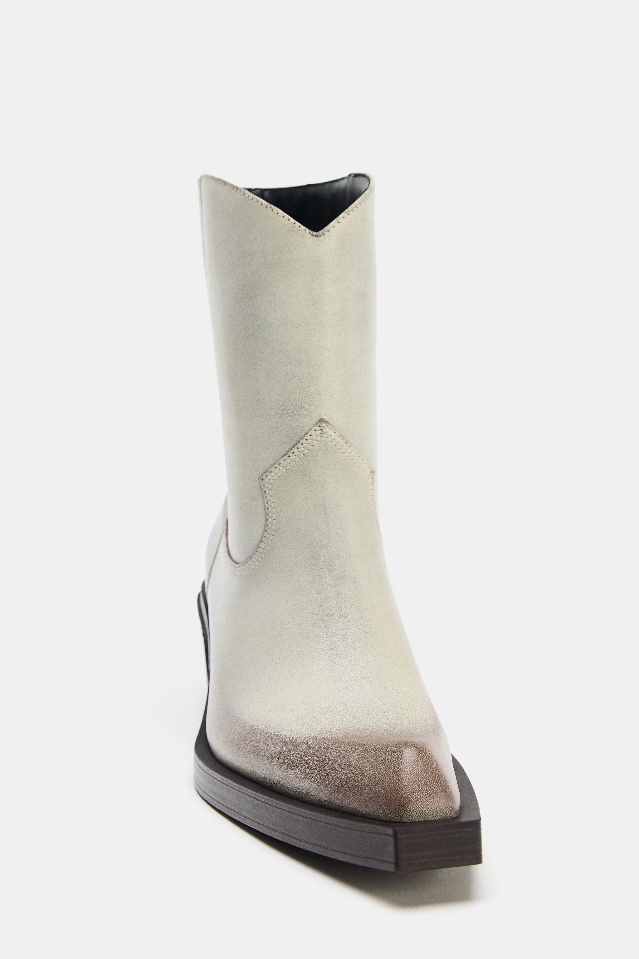 BOTTINES COW-BOY EN CUIR