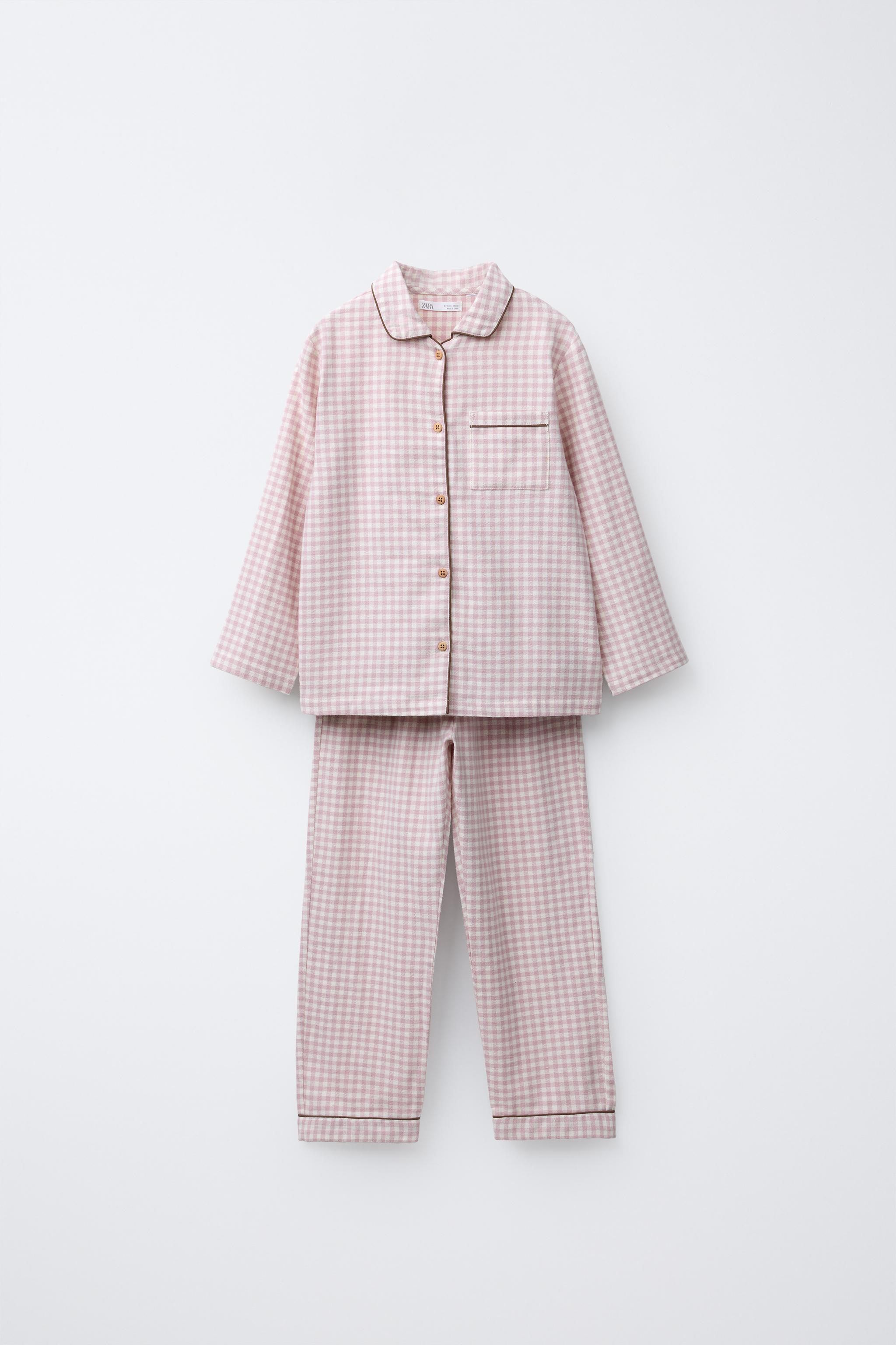 3-6 YEARS/ GINGHAM FLANNEL PAJAMAS - Pink | ZARA Canada