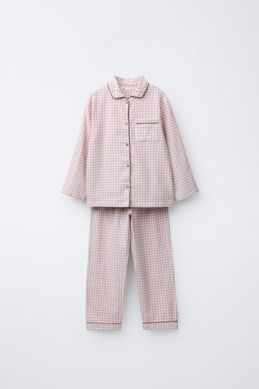 3-6 AÑOS/ PIJAMA FRANELA CUADRO VICHY - Rosa de Zara