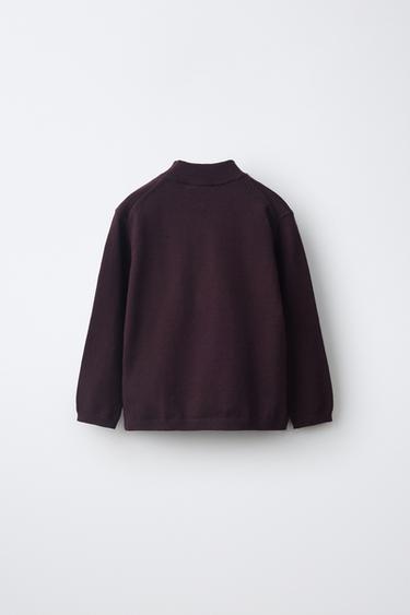 MOCK NECK KNIT SWEATER — Brown 2