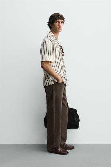 CHEMISE REGULAR FIT STRUCTURÉE - Écru / Noir de Zara - Image 3