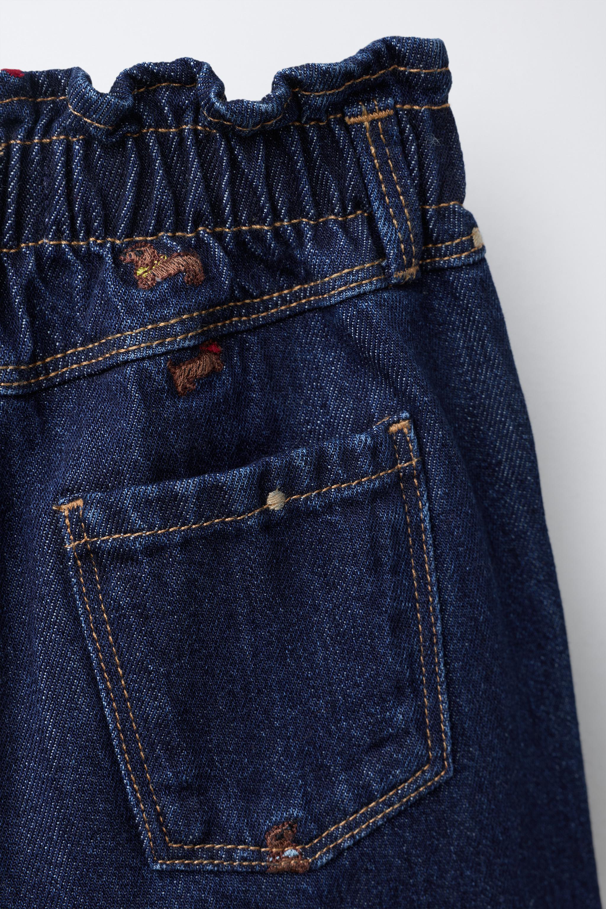 EMBROIDERED DOG CULOTTE JEANS