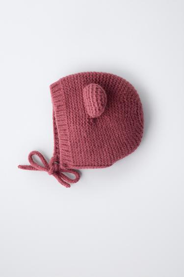 KNITTED BONNET WITH EARS - Pink by Zara - Image 3