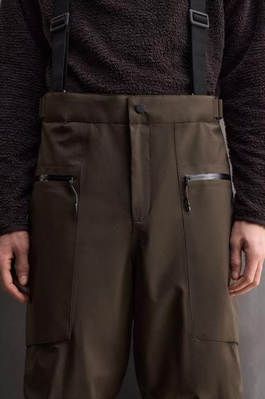 RECCO® WATERPROOF PADDED SKI SHELL TROUSERS - Brown by Zara - Image 4