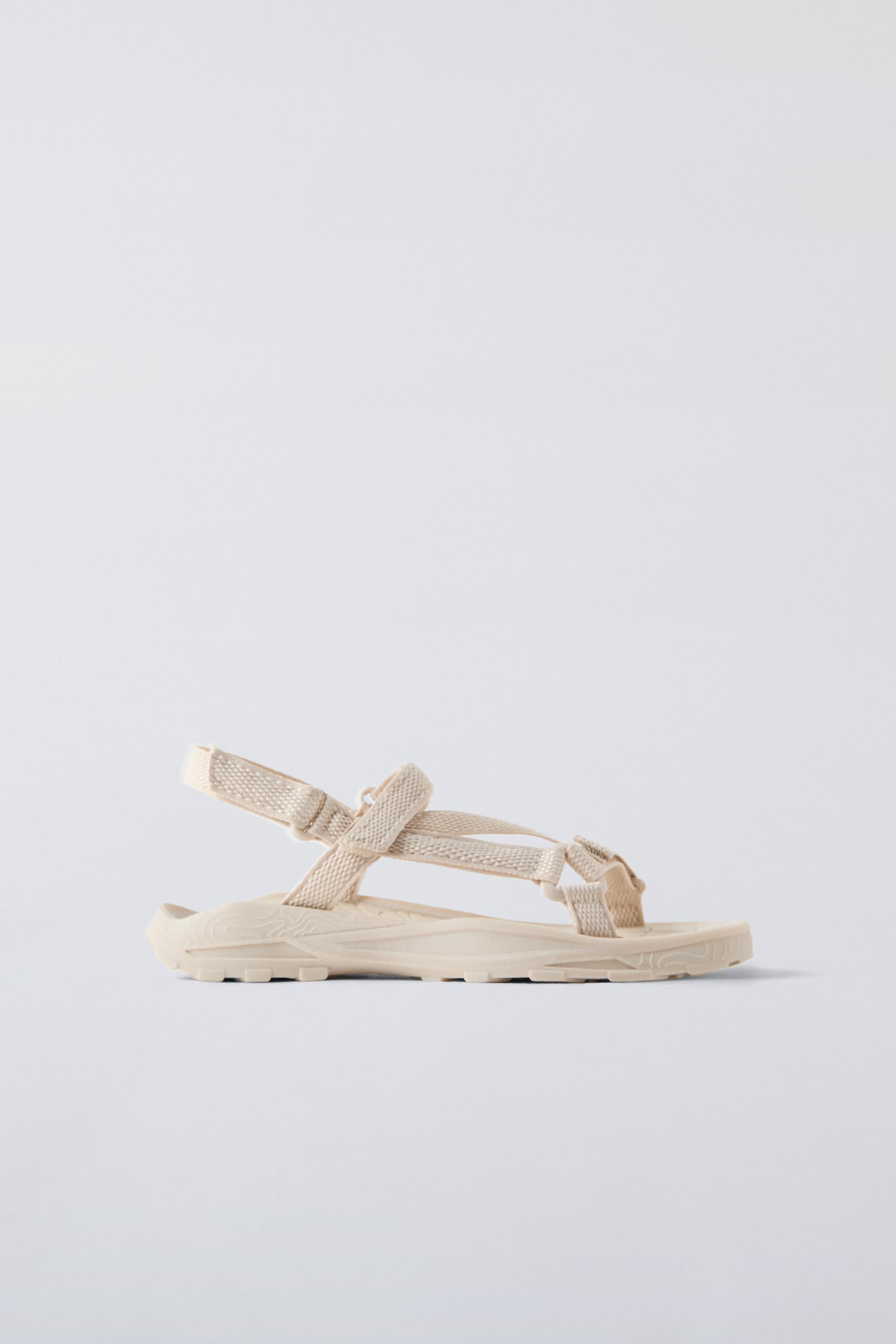 Retailer ZARA Beige Platform Sandals