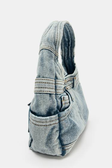 SAC À MAIN EN DENIM - Bleu jean de Zara - Image 4