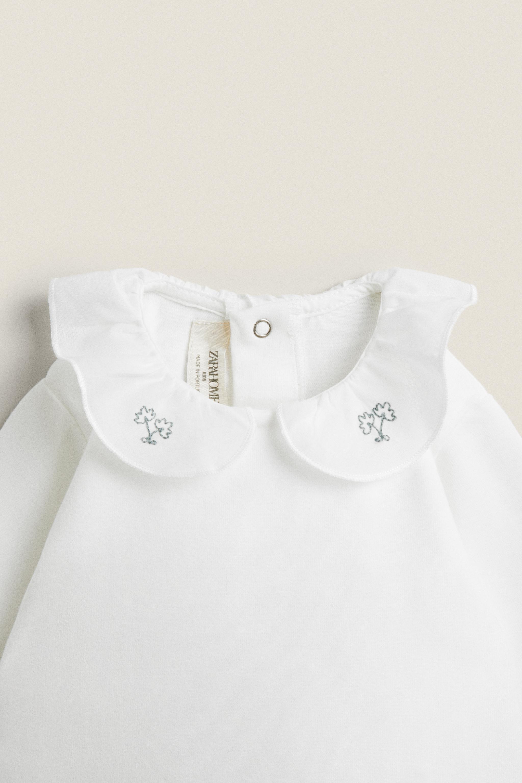 BODYSUIT WITH EMBROIDERED COLLAR