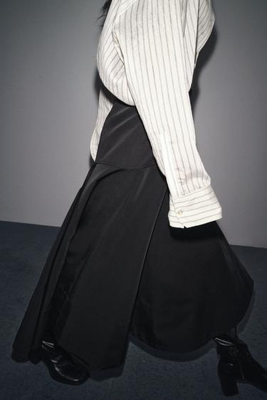 JUPE ÉVASÉE CEINTURE LARGE ZW COLLECTION - Noir de Zara - Image 3