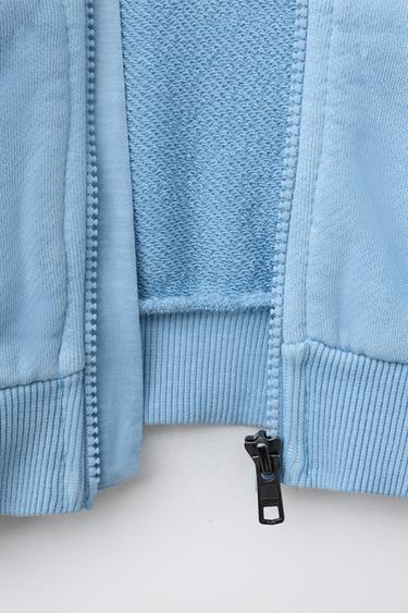 SWEAT ZIPPÉ LOGO BRODÉ - Bleu délavé de Zara - Image 3
