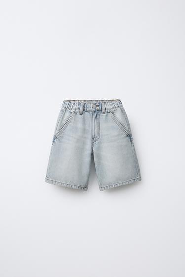 BERMUDA EN DENIM SLOUCHY - Bleu clair de Zara