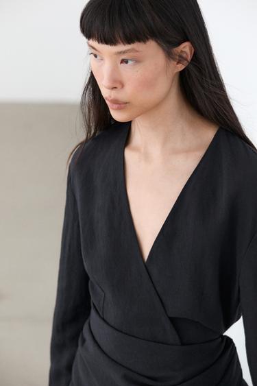 Zara Lightweight kimono with sash detail - Deep blue