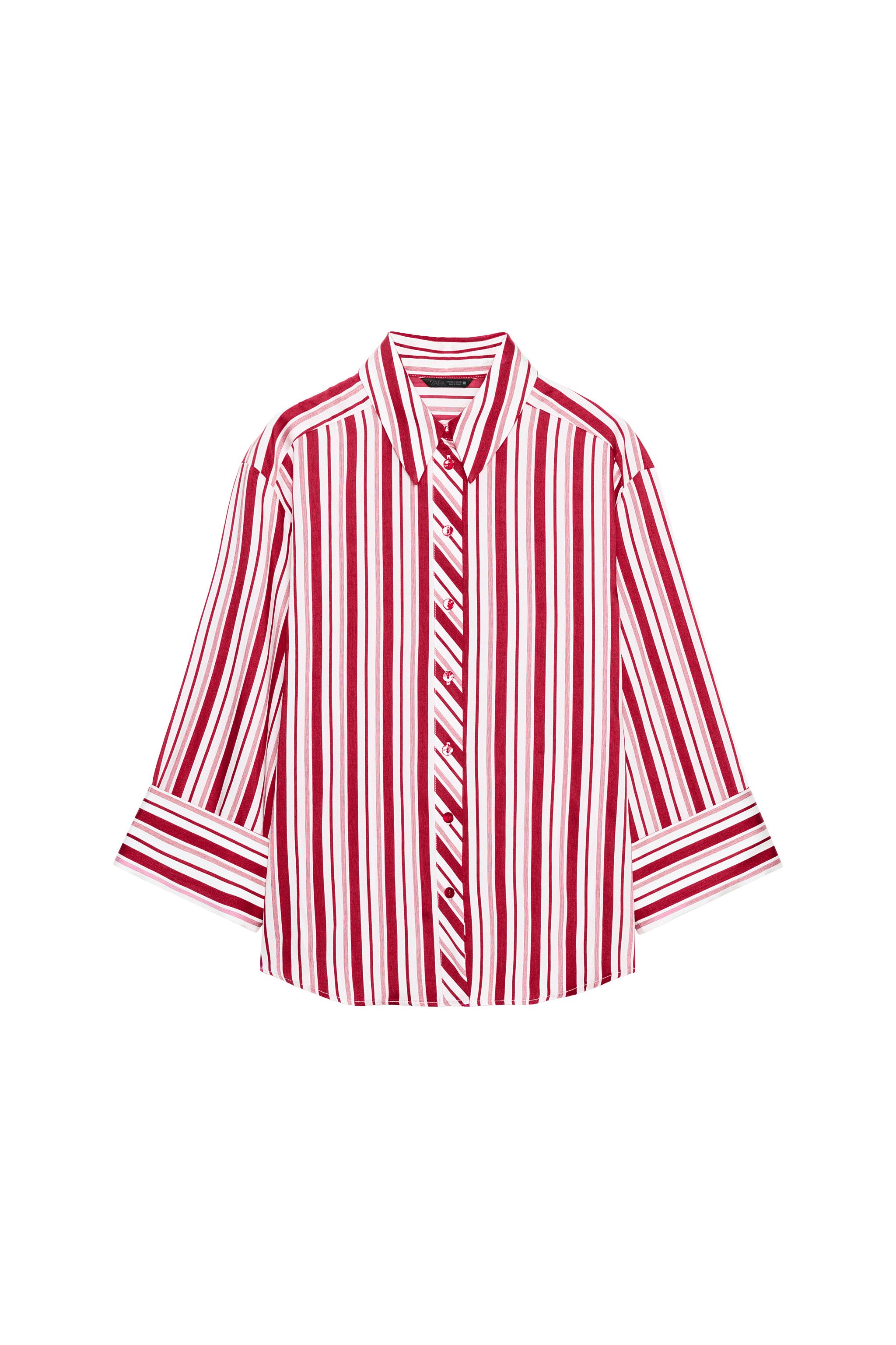 STRIPED SHIRT WITH TURN-UP SLEEVES