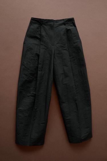 Linen blend pleated trousers - STUDIO — Black 1