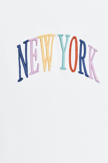 EMBROIDERED SLOGAN TOP - White by Zara - Image 9