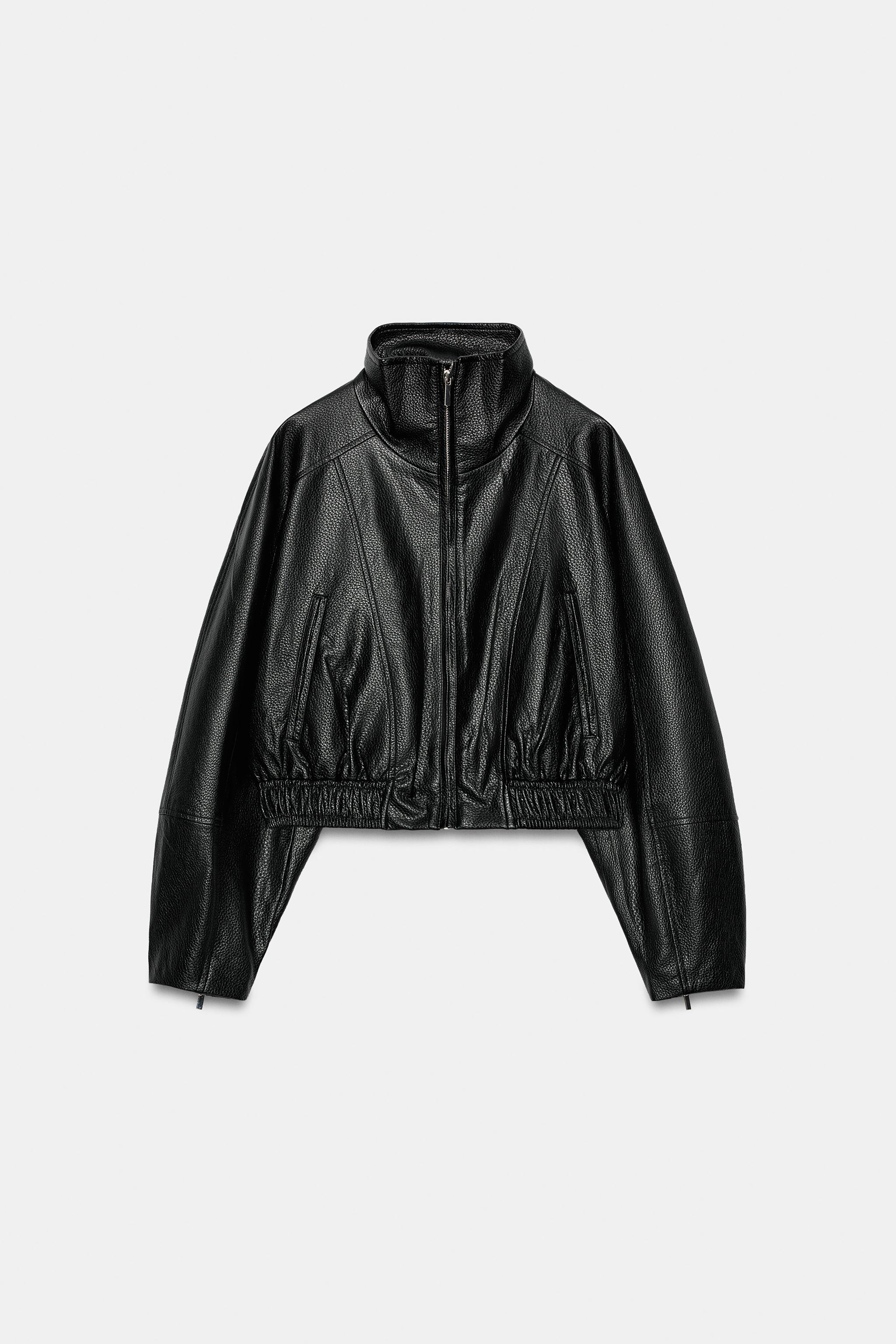 BLOUSON COURT EN MATIÈRE SYNTHÉTIQUE