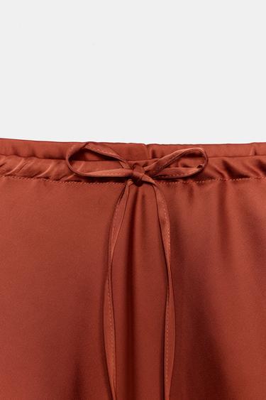 SATIN MIDI SKIRT - Red / Orange by Zara - Image 8