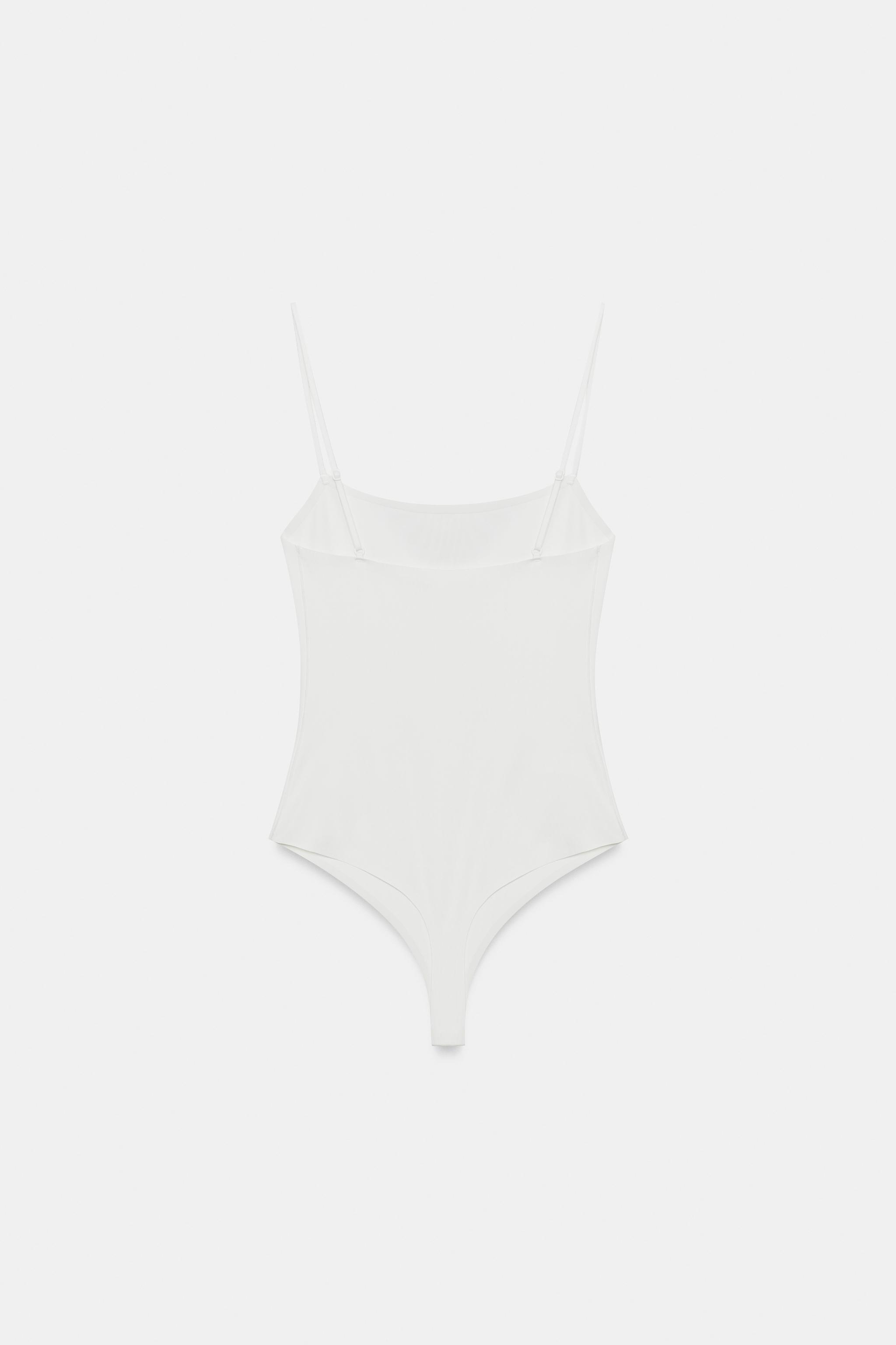 SQUARE NECK BODYSUIT — White