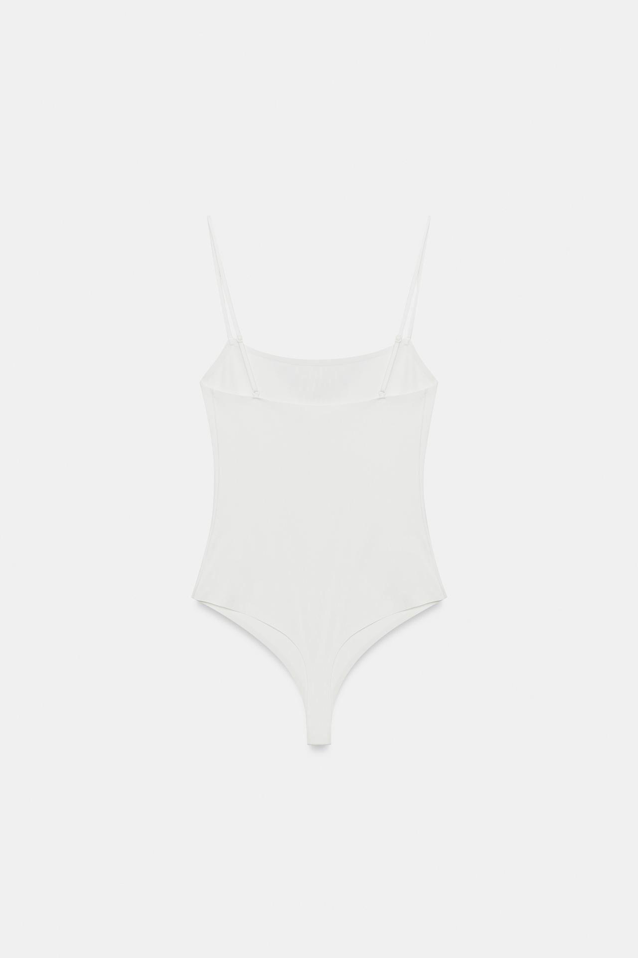 SQUARE NECK BODYSUIT — White