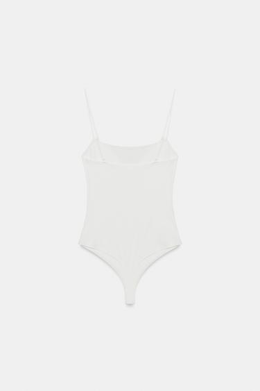 SQUARE NECK BODYSUIT — White 2