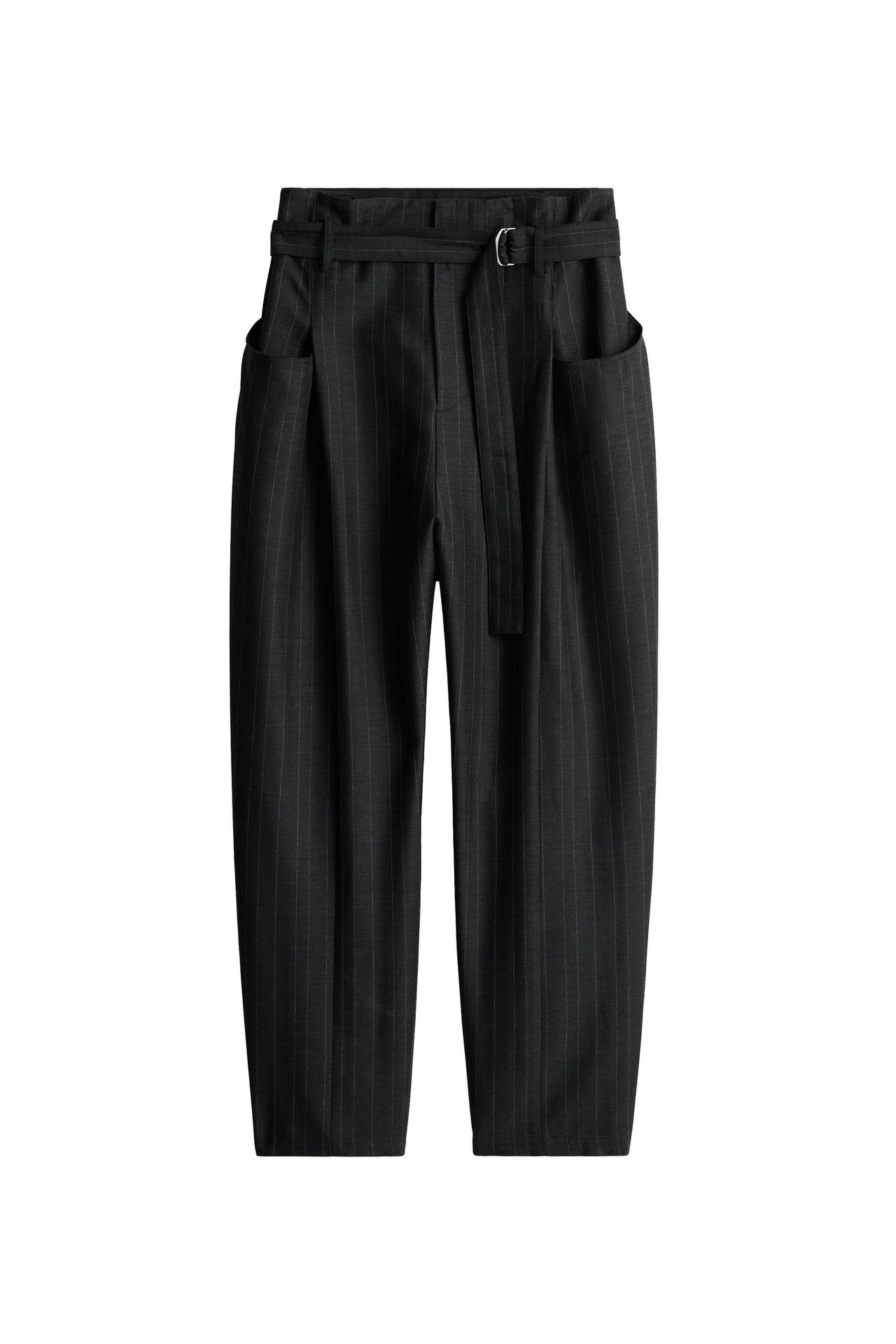 PINSTRIPE RELAXED FIT SUIT TROUSERS