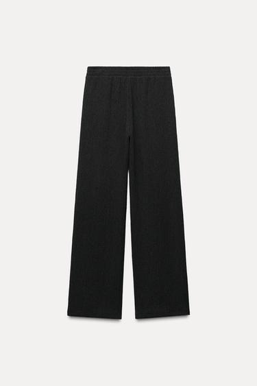 TEXTURED WIDE-LEG TROUSERS - Charcoal grey by Zara - Image 2