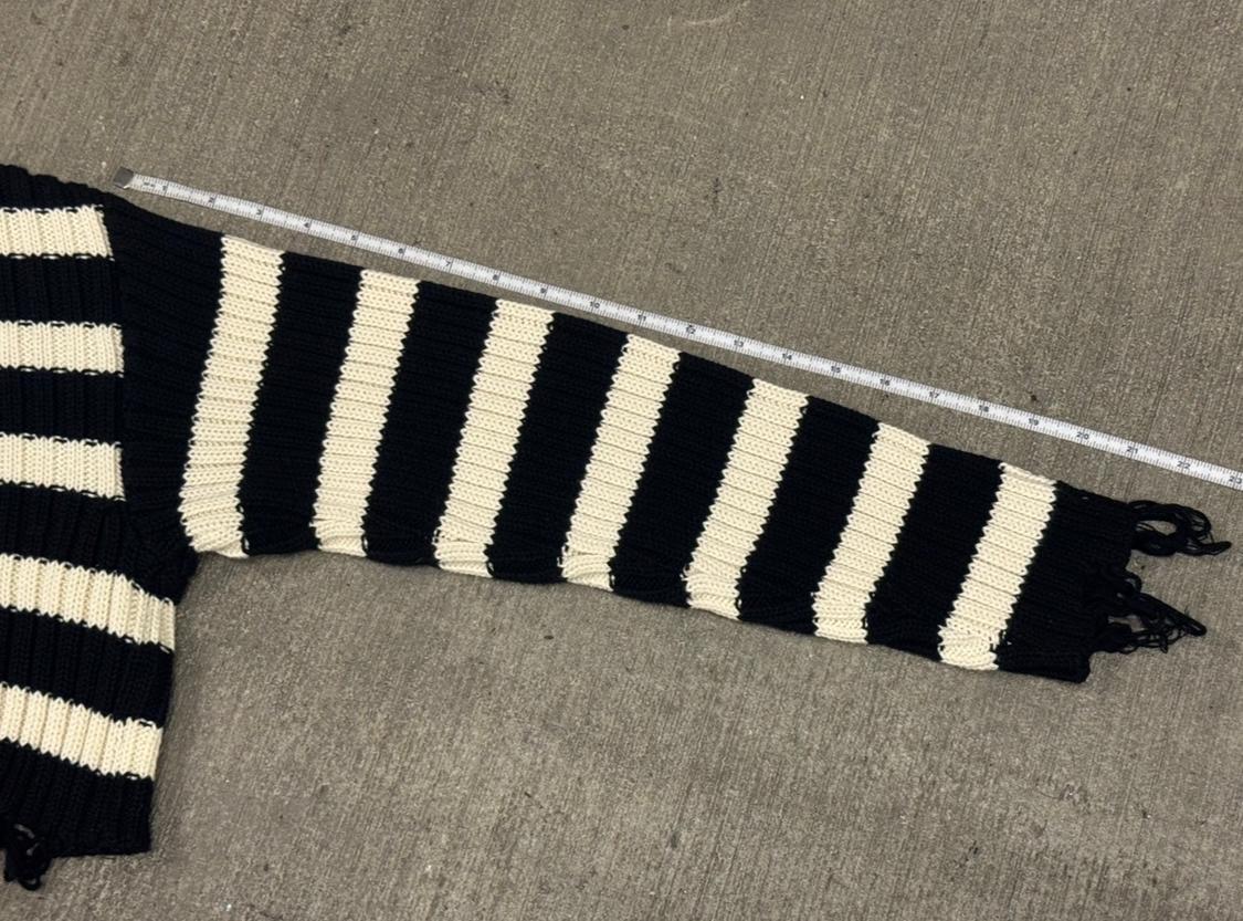 STRIPED CROP KNIT SWEATER - Image 4