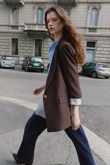 VESTE POIGNETS IMPRIMÉS - Marron de Zara - Image 4