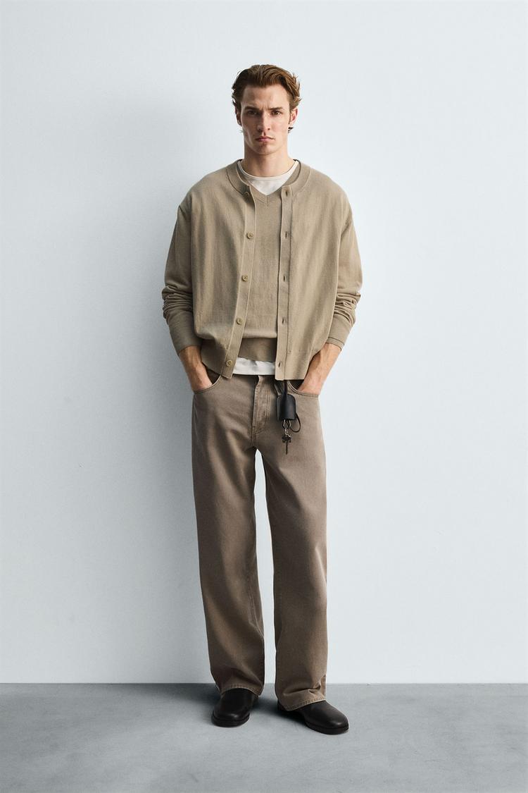 STRICKJACKE AUS BAUMWOLLE UND RAMIE Beige ZARA Deutschland