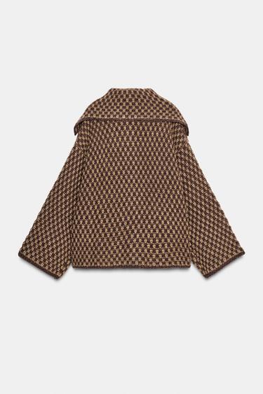 GILET EN MAILLE OVERSIZE - marron-vison de Zara - Image 7